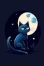 Placeholder: "Design a whimsical AI painting logo featuring a mischievous cat on a moonlit night. The cat, in a playful pose, should be portrayed in a humorous style, with exaggerated features or comical expressions. Capture the essence of feline fun under the gentle glow of the moon."