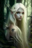 Placeholder: blonde fairy with dark hair in a forest
