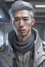 Placeholder: Hyperrealistic anime portraits of creative mens with casual clothing in futuristic achitectural style Bring architectural armor