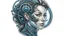 Placeholder: a sticker with a drawing of a woman's face, cyberpunk art, inspired by Marco Mazzoni, Artstation, fantasy art, fractal veins. cyborg, in the style dan mumford artwork, girl with plaits, beautiful detailed body and face