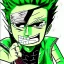 Placeholder: zoro, green, chainsawman, animestyle, denji, three chainsaw style, green head,