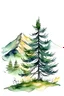 Placeholder: watercolor pine tree and mountain