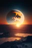 Placeholder: sunrise from the moon