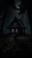 Placeholder: a witch house in a dark forest