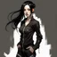 Placeholder: pretty girl, aged 15, black hair, black jumpsuit, dystopia, athletic