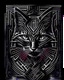 Placeholder: Cat logo cyberpunk cimetrico, lineal arte, intrincado, incredible work of art, black and White, fondo negro