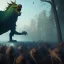 Placeholder: Giant monster stampede, dynamic movement, unreal engine 5, 8k resolution, photorealistic, ultra detailed, cinematic