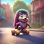 Placeholder: A porcupine on individual 4 wheels roller skates rollerblading down a street full of colors, Pixar, Disney, concept art, 3d digital art, Maya 3D, ZBrush Central 3D shading, bright colored background, radial gradient background, cinematic, Reimagined by industrial light and magic, 4k resolution post processing