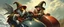Placeholder: gokart mozart duck gandalf and bewildered frodo looks beyond really powerful, fantasy illustration