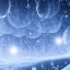 Placeholder: celestial, reflection, ice crystals, snow, icicles