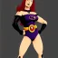 Placeholder: Epic full body picture portrait of busty atletic young beautiful Raven teen titans Frank Frazetta styles