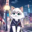 Placeholder: Cat hair emo , Tokyo city night view wallpaper , cartoon , Uniform