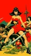 Placeholder: Betty Page art from japanese style 1900 movie. Ninjas james bond