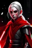 Placeholder: Star Wars Merrin Nightsister in red attire with white hair.