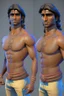 Placeholder: indian character of male beautiful 3d model of male it should be artist and look an college student and luca movie animation character pose of character should be wishing all the best