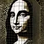 Placeholder: a drawing of a Mona Lisa face with a grid pattern on it, computer graphics, analytical art, daz3d, behance hd, sketchfab