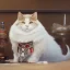 Placeholder: beautiful smooth realistic Japanese samurai robot cat body, run on dark cosmos background, cat еye, extremely sharp detail, finely tuned detail, ultra high definition, 8 k, unreal engine 5, ultra sharp focus, accurate sword wings, positive smile, lot of details, fit within portrait, Ambiance dramatique