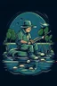 Placeholder: A ilustration I enjoy fishing. It is so relaxing., t-shirt design, no black ground, vector, 4k