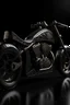 Placeholder: Luxury black motorcycle engraved with black gold