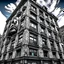 Placeholder: nyctophobia nightmare, surreal graffiti art on building side, by Phlegm, mind-bending illustration; asymmetric, 2D, dramatic, sinister