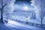 Placeholder: Winter landscape, sun. delicate white velvety clouds, refined and filigree, lanterns, ice sculptures in Gothic style, snow-covered trees, mystical haze, starry black night, hyper realistic, beautiful, lumen, professional photo, beautiful, high resolution, cgi, f/32, 1/300s. highly detailed digital painting