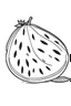 Placeholder: watermelon minimalistic, line art, background, vector, svg, coloring page, black outline on white background