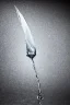 Placeholder: in focus, a jet of water flows into a spoon and splashes everywhere