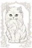 Placeholder: outline art for persian cat coloring pages, white background, Sketch style, only use outline, Mandala style, clean line art, white background, no shadows, and clear and well outlined