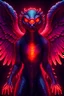 Placeholder: Reptile angel, shiny red eyes, scary, barf art, highly detailed pixel art, scifi, retro, neon fluorescent aura, extreme attention to details, exaggerated, strange