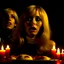 Placeholder: Horror movie shot, spooky, hot, ultra realistic, dine, black, ultra realistic hot blonde women, party, pieces of meat, organs, ail, dynamic, very excited people, hypermaximalist figures, they come, 1970's Italian horror movie, sinister, enorme cazo, Dario Argento, Stanley Kubrik, ornate, 4k, photorealism