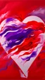 Placeholder: Painterly. Abstract. A white purple in red silk raiments. Anomalous red cloud issuing forth from the heart. Simple yet majestic, American Flag