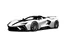 Placeholder: Concept Art, Hypercar, Blueprint, black and white, engine separate, whole car