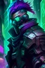 Placeholder: Shen from league of legends in cyberpunk style