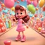 Placeholder: candy girl, stylized 3d. pixar, cartoon