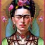 Placeholder: A beautiful portrait of Frida Kahlo by alphonse mucha, japanese tatoos, 4k, high details