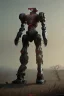 Placeholder: dark armor robot ai soldier mech dystopian scary gladiator predator monster