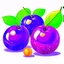 Placeholder: Cartoon illustration for children: juicy prunes