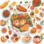Placeholder: simple Flat illustration for food festival with white background