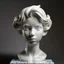 Placeholder: simple front view of a female marble sculpted hair