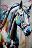 Placeholder: Graffiti style painting of a horse