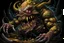 Placeholder: High_Quality_Art Digital Painting of Science experiment Horror Monster abomination creature by Richard Corben, Todd Schorr, T-Shirt Design, Black Background,