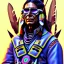 Placeholder: native American chief, cyberpunk setting