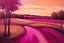 Placeholder: impressionism landscape in magenta, and brown color.