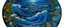 Placeholder: A dark blue ocean with whirlpools designed in Hawaiian tiki statues painted by Georges Seurat