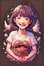 Placeholder: A detailed illustration Anime girl smiling crushed inside really darkbrown fleshy stomach filled with digestive juices, t-shirt design, in the style of Studio Ghibli, pastel tetradic colors, 3D vector art, cute and quirky, fantasy art, watercolor effect, bokeh, Adobe Illustrator, hand-drawn, digital painting, low-poly, soft lighting, bird's-eye view, isometric style, retro aesthetic, focused on the character, 4K resolution, photorealistic rendering, using Cinema 4D, vector logo, vector art,