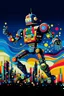 Placeholder: abstract robot dancer electronica music STYLE OF Hiroshi Nagai