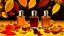 Placeholder: generate me an aesthetic image of perfume for Perfume Bottles with Falling Autumn Leaves