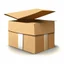 Placeholder: illustration of a carton moving box with an envelope in it against a white background. Full frame