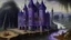 Placeholder: A violet mad doctor's chateau with a toxic moat painted by Lucas van Leyden