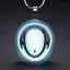 Placeholder: Clear polyester necklace with a pendant in the shape of a pair of headphones